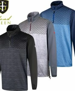 Island Green Mens Performance Moisture Wicking Top Layer 1/4 Zip Stretch Golf Sweater
