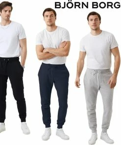 Bjorn Borg Mens Centre Tapered Ribbed Cuff Sweatpants Joggers Pants