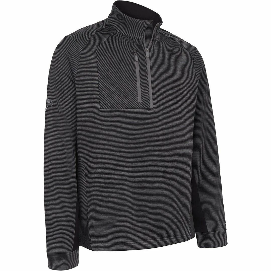 Callaway Golf Mens Heather Stripe Fleece 1/4 Zip Opti-Dri Swing Tech Thermal Golf Pullover Sweater 4 Callaway Golf Mens Heather Stripe Fleece 1/4 Zip Opti-Dri Swing Tech Thermal Golf Pullover Sweater - Image 2