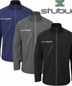 Stuburt Golf Mens Evolution Waterproof Full Zip Lightweight Windproof Golf Jacket