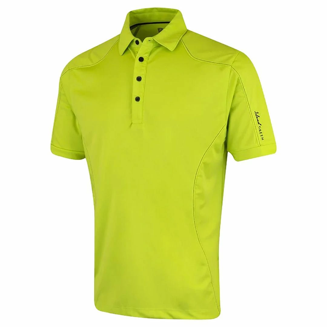 Island Green Logo Sleeve Contrast Button Placket CoolPass Performance Mens Golf Polo Shirt 9 Island Green Logo Sleeve Contrast Button Placket CoolPass Performance Mens Golf Polo Shirt - Image 7