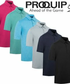Proquip Golf Mens Pro Tech Melange Polo Stretch UV Protect Golf Polo Shirt
