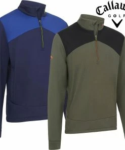 Callaway Golf Mens High Gauge Aquapel 1/4 Zip Opti-Dri Thermal Fleece Golf Pullover