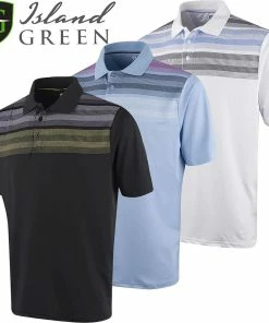 Island Green Mens Matrix Print Polo Sport Short Sleeve Golf Polo Shirt