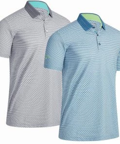Callaway Golf Mens All Over Chev Grid Stretch Golf Polo Shirt