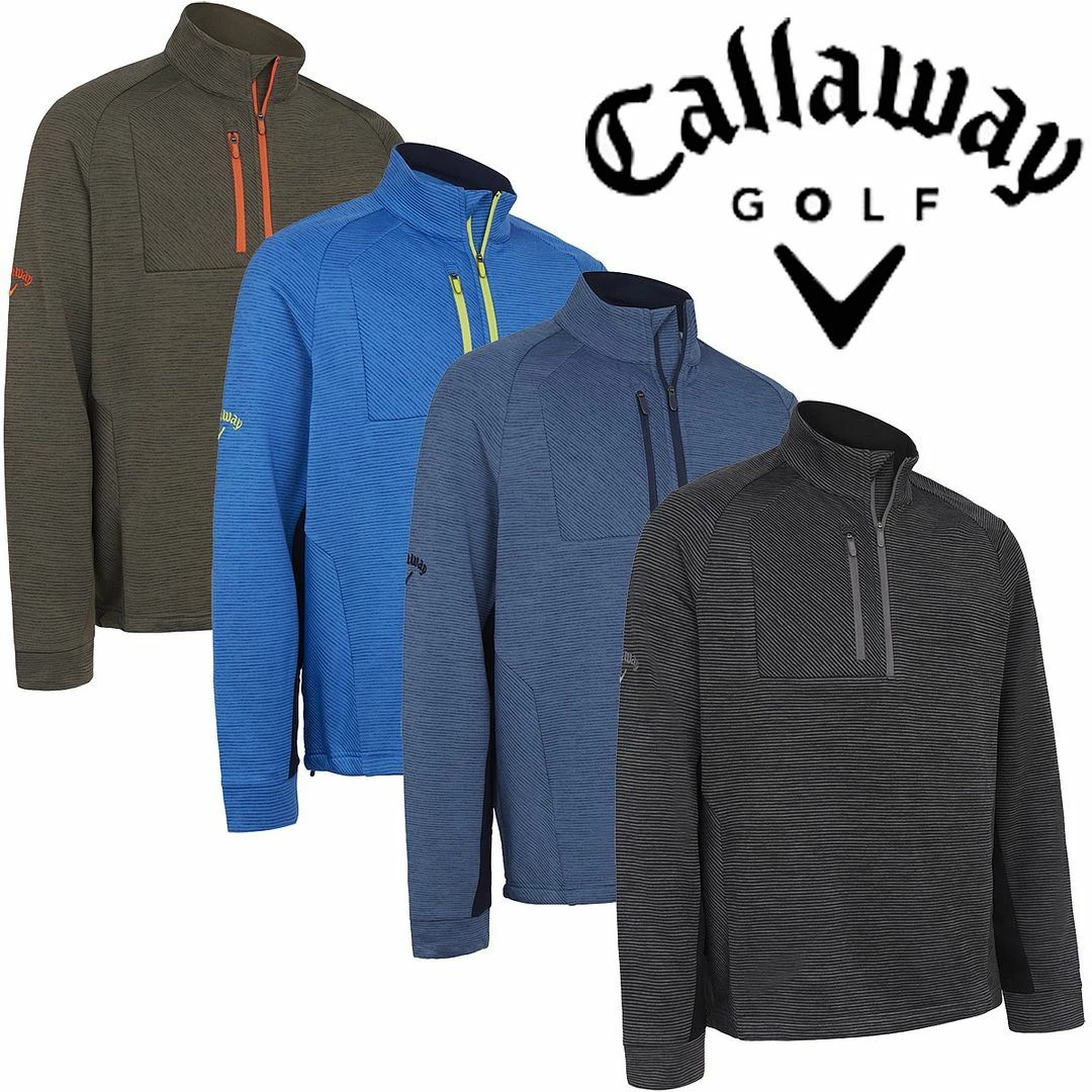 Callaway Golf Mens Heather Stripe Fleece 1/4 Zip Opti-Dri Swing Tech Thermal Golf Pullover Sweater 3 Callaway Golf Mens Heather Stripe Fleece 1/4 Zip Opti-Dri Swing Tech Thermal Golf Pullover Sweater