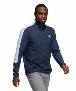 ADIDAS Golf Mens 1/4 Zip Primegreen Printed Wind Resistant Sweater Golf Pullover -Clubheads Sales Store 30b3f886 7733 46c5 8208 392e6c938af1