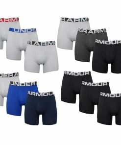 Under Armour Mens UA Charged Cotton 6" Stretch BoxerJock Underwear 3-Pack