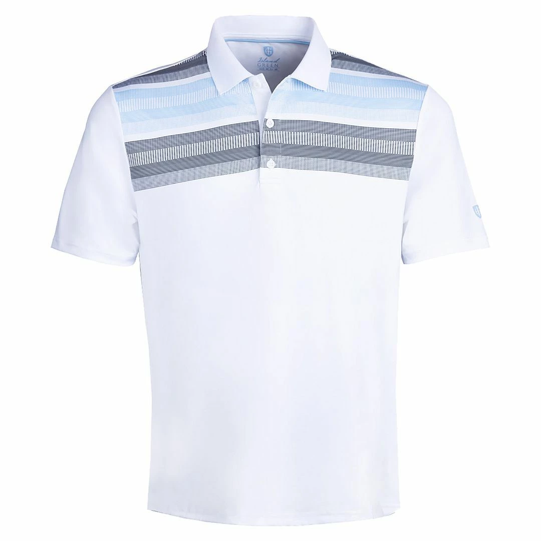 Island Green Mens Matrix Print Polo Sport Short Sleeve Golf Polo Shirt 7 Island Green Mens Matrix Print Polo Sport Short Sleeve Golf Polo Shirt - Image 5