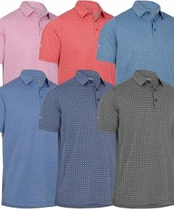 Callaway Golf Mens Soft Touch Micro Print Opti-Dri Swing Tech Golf Polo Shirt