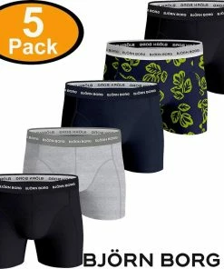 Bjorn Borg Mens Cotton Stretch Shorts Boxer Briefs Underwear 5-PACK