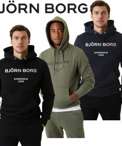 Bjorn Borg Mens Essential Hooded Soft Fleece Cotton Hoodie