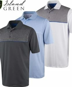 Island Green Mens Essentials Highlighted Print Golf Polo Shirt