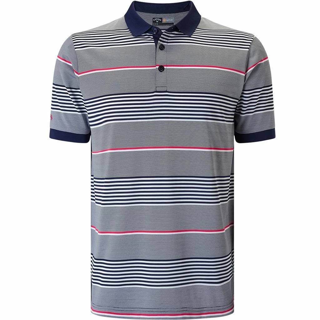Callaway Golf Mens Opti-Dri 3 Colour Stripe Golf Polo Shirt 6 Callaway Golf Mens Opti-Dri 3 Colour Stripe Golf Polo Shirt - Image 4