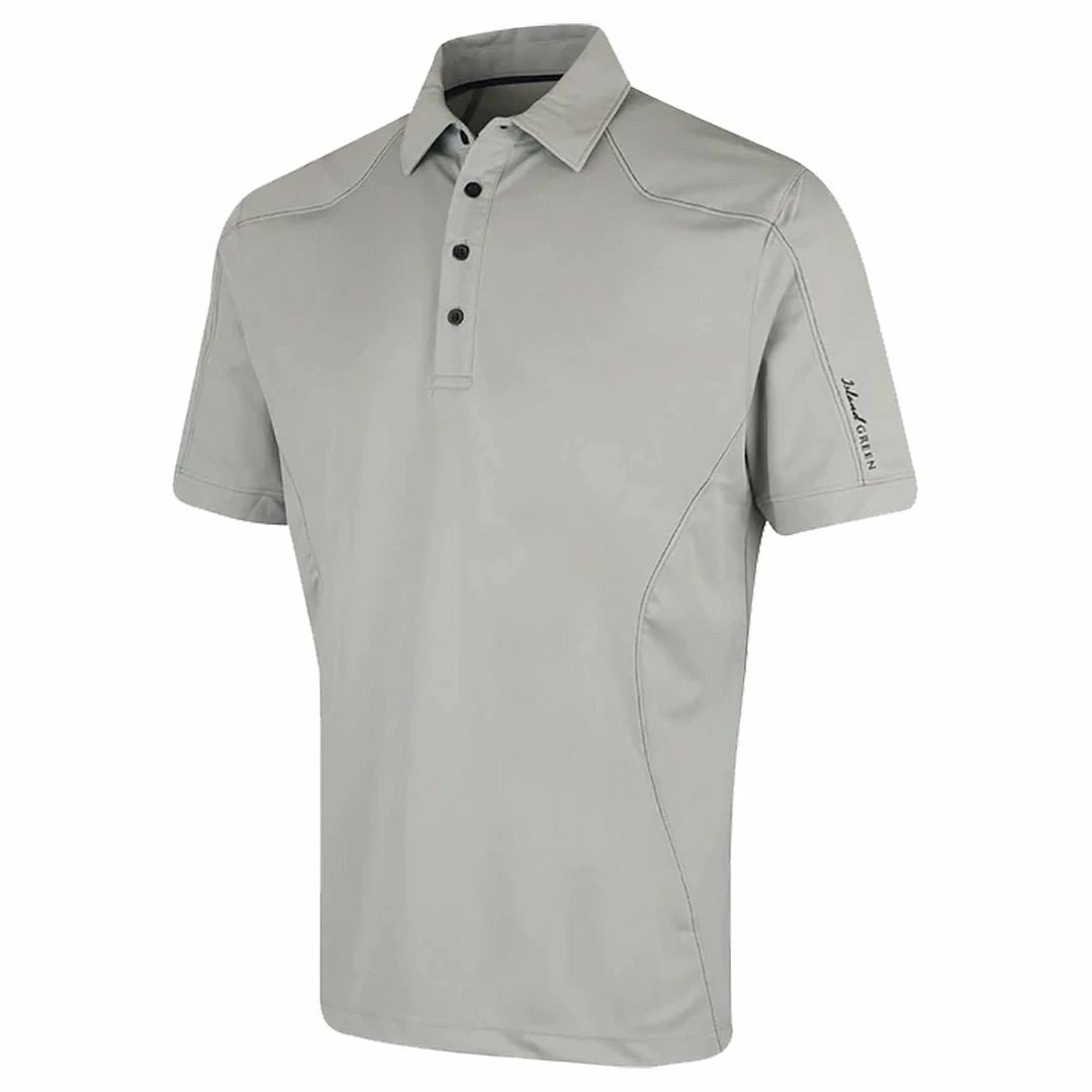 Island Green Logo Sleeve Contrast Button Placket CoolPass Performance Mens Golf Polo Shirt 10 Island Green Logo Sleeve Contrast Button Placket CoolPass Performance Mens Golf Polo Shirt - Image 8