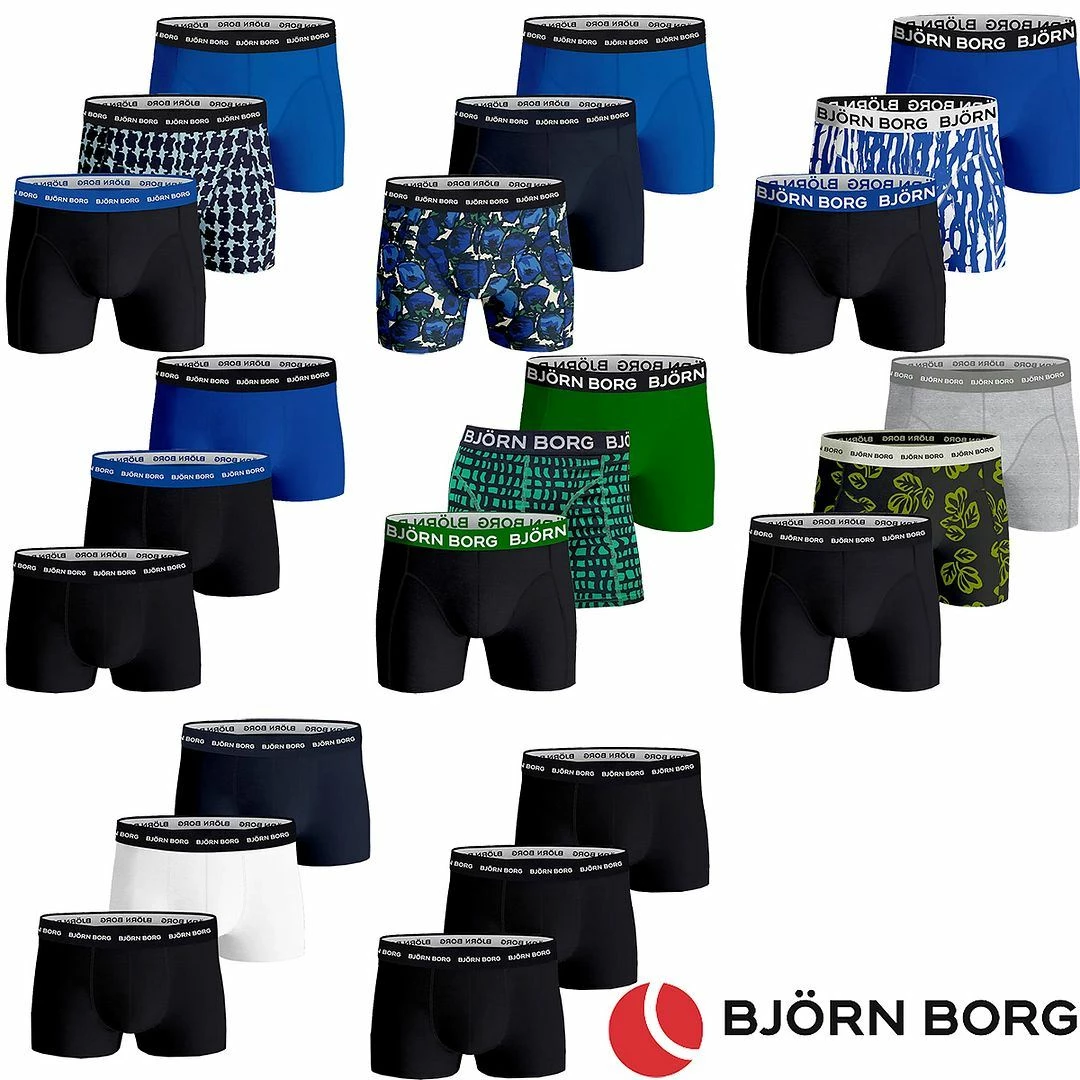 Bjorn Borg Mens Cotton Stretch Shorts Boxer Briefs Underwear Many Choices 3-PACK 3 Bjorn Borg Mens Cotton Stretch Shorts Boxer Briefs Underwear Many Choices 3-PACK