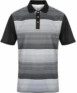 Island Green CoolPass Branded Snaps Placket Stripe Mens Performance Golf Polo Shirt
