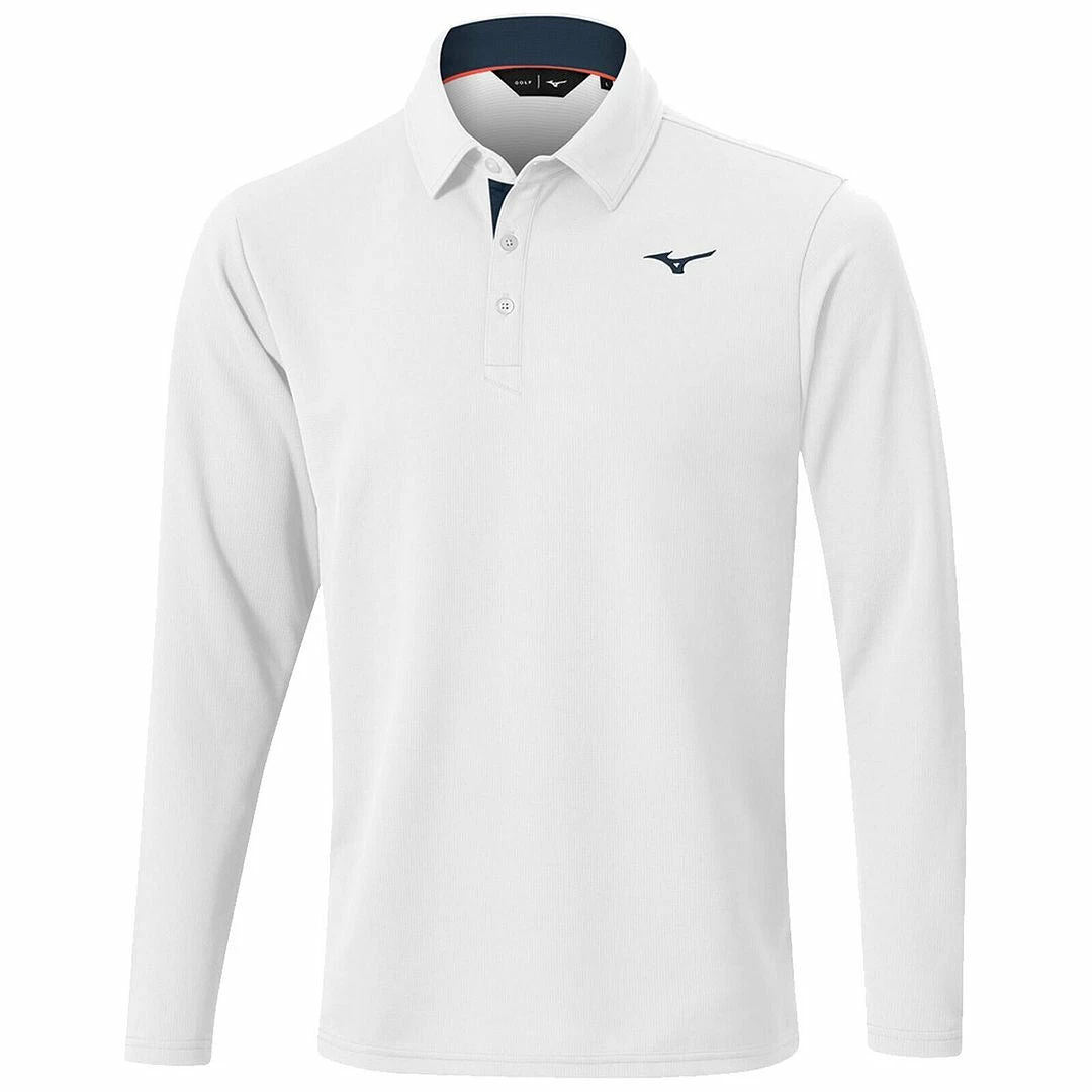 Mizuno Golf Mens Breath Thermo Long Sleeve Lightweight Golf Polo Shirt 5 Mizuno Golf Mens Breath Thermo Long Sleeve Lightweight Golf Polo Shirt - Image 3
