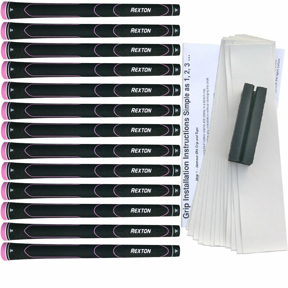 Rexton Golf Rexton Women's Black/Pink Line Velvet Grip Kit 3 Rexton Golf Rexton Women's Black/Pink Line Velvet Grip Kit