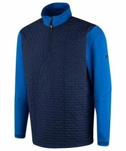 Island Green Mens Top Layer 1/4 Zip With Ribbed Yoke Windproof Golf Sweater Pullover -Clubheads Sales Store a534b3c9 ef3e 47e8 9f61 33c6c343a36d