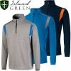 Island Green Mens Geometric Print Top Layer 1/4 Zip Stretch Golf Sweater Pullover
