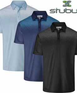 Stuburt Golf Mens Pebble Breathable DRI-Back Moisture Wicking Golf Polo Shirt