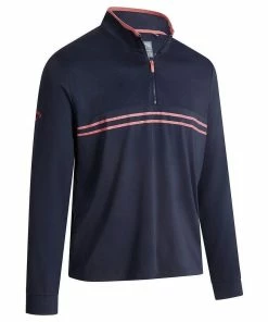Callaway Golf Mens Textured Print 1/4 Zip Thermal Golf Sweater Pullover