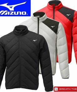 Mizuno Golf Mens Breath Thermo Move Down Full Zip Padded Top Coat Golf Jacket