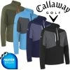 Callaway Golf Mens Aquapel Mixed Media 1/4 Zip Water Repellent Golf Pullover Sweater