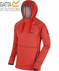 Regatta Mens Hoodie Montem III Sports Stretch Hoody Sweater Amber Glow