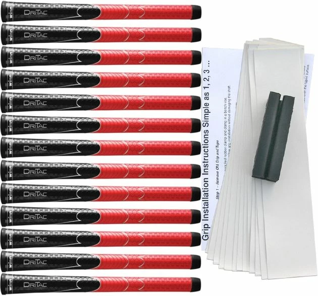 Winn Grips Winn Dri-Tac Men's Black/Red Grip Kit 3 Winn Grips Winn Dri-Tac Men's Black/Red Grip Kit