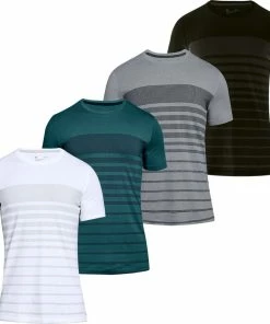 Under Armour Mens Charged Cotton Sportstyle Short Sleeve Stripe T-Shirt