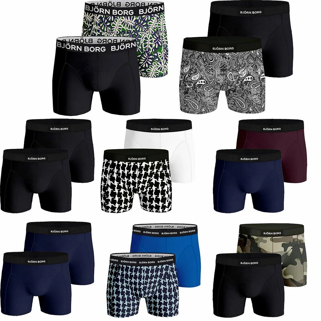 Bjorn Borg Mens Premium Cotton Shorts Boxer Briefs Underwear Many Choices 2-PACK 3 Bjorn Borg Mens Premium Cotton Shorts Boxer Briefs Underwear Many Choices 2-PACK
