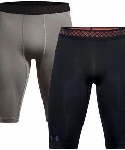 Under Armour Mens UA RUSH HeatGear 2.0 Sports Training Long Compression Shorts