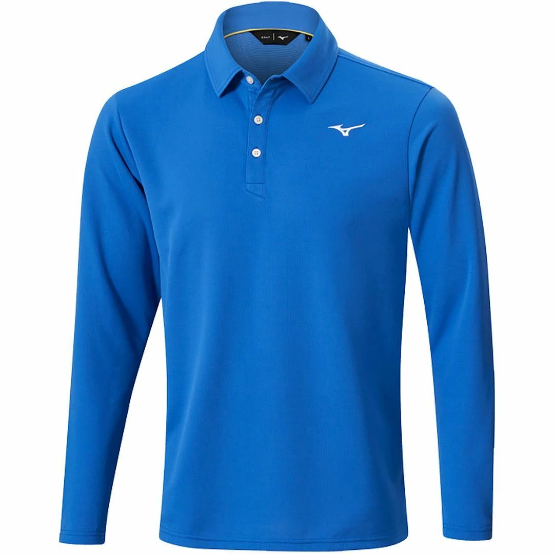 Mizuno Golf Mens Breath Thermo Long Sleeve Lightweight Golf Polo Shirt 6 Mizuno Golf Mens Breath Thermo Long Sleeve Lightweight Golf Polo Shirt - Image 4