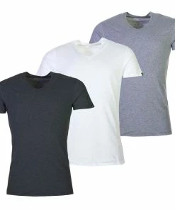 Puma Mens Basic V-Neck Cotton Short Sleeve Training Gym Sports T-Shirt 2-Pack